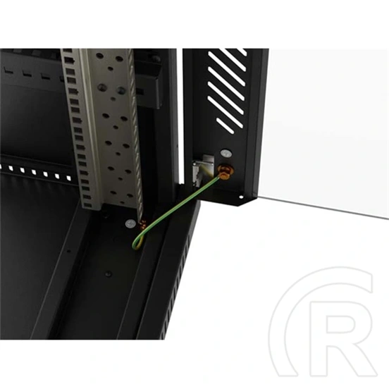 Lanberg szabadon álló rackszekrény (19", 24U, 600x800 mm, üvegajtó, lapraszerelt, LCD, fekete)