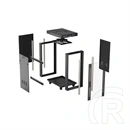 Lanberg szabadon álló rackszekrény (19", 24U, 600x800 mm, üvegajtó, lapraszerelt, LCD, fekete)