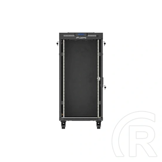 Lanberg szabadon álló rackszekrény (19", 24U, 600x800 mm, üvegajtó, lapraszerelt, LCD, fekete)