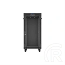 Lanberg szabadon álló rackszekrény (19", 24U, 600x800 mm, üvegajtó, lapraszerelt, LCD, fekete)