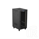 Lanberg szabadon álló rackszekrény (19", 24U, 600x800 mm, üvegajtó, lapraszerelt, LCD, fekete)