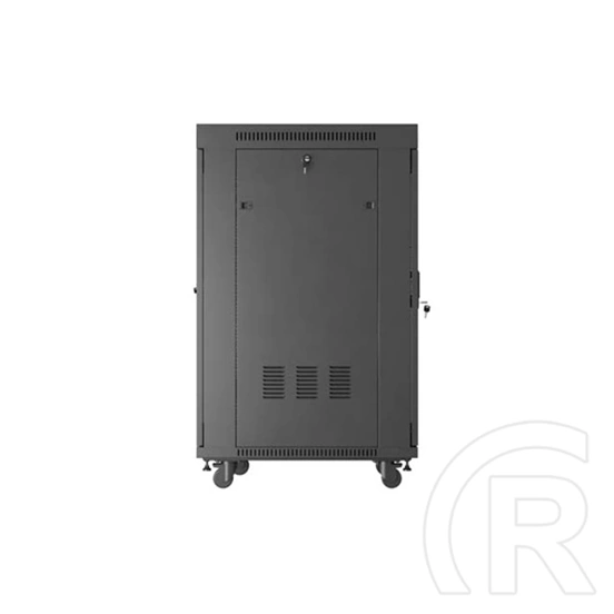Lanberg szabadon álló rackszekrény (19", 24U, 600x800 mm, üvegajtó, lapraszerelt, LCD, fekete)