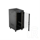Lanberg szabadon álló rackszekrény (19", 24U, 600x800 mm, üvegajtó, lapraszerelt, LCD, fekete)