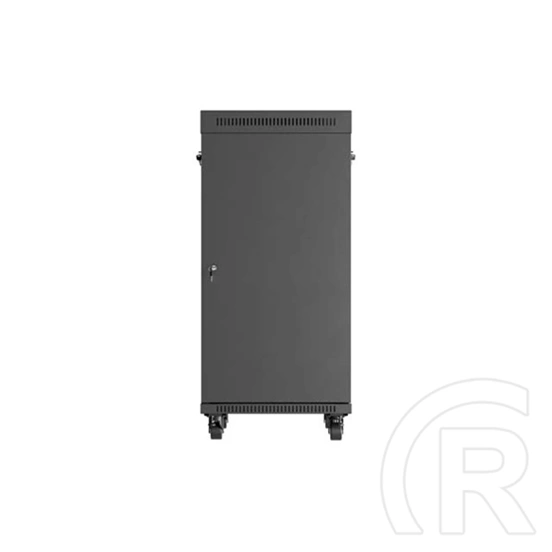 Lanberg szabadon álló rackszekrény (19", 24U, 600x800 mm, üvegajtó, lapraszerelt, LCD, fekete)