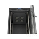 Lanberg szabadon álló rackszekrény (19", 24U, 600x800 mm, üvegajtó, lapraszerelt, LCD, fekete)