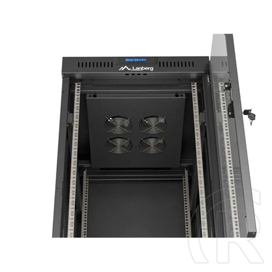 Lanberg szabadon álló rackszekrény (19", 24U, 600x800 mm, üvegajtó, lapraszerelt, LCD, fekete)