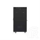Lanberg szabadon álló rackszekrény (19", 27U, 600x800 mm, üvegajtó, lapraszerelt, LCD kijelző, fekete)