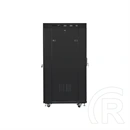 Lanberg szabadon álló rackszekrény (19", 27U, 600x800 mm, üvegajtó, lapraszerelt, LCD kijelző, fekete)