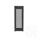 Lanberg szabadon álló rackszekrény (19", 27U, 800x1000 mm, perforált ajtó, lapraszerelt, LCD kijelző, fekete)