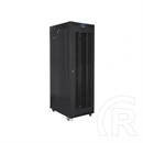 Lanberg szabadon álló rackszekrény (19", 27U, 800x1000 mm, perforált ajtó, lapraszerelt, LCD kijelző, fekete)