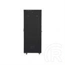 Lanberg szabadon álló rackszekrény (19", 27U, 800x1000 mm, perforált ajtó, lapraszerelt, LCD kijelző, fekete)