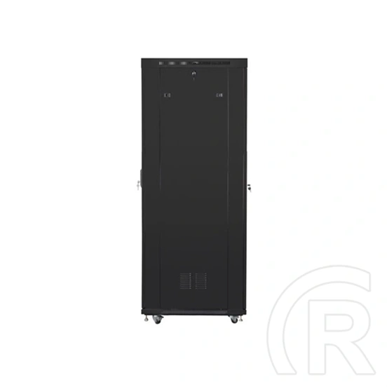 Lanberg szabadon álló rackszekrény (19", 27U, 800x1000 mm, perforált ajtó, lapraszerelt, LCD kijelző, fekete)