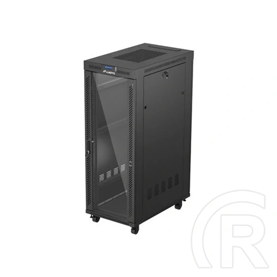 Lanberg szabadon álló rackszekrény (19", 32U, 600x1000 mm, üvegajtó, lapraszerelt, LCD, fekete)