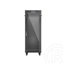 Lanberg szabadon álló rackszekrény (19", 32U, 600x1000 mm, üvegajtó, lapraszerelt, LCD, fekete)