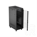 Lanberg szabadon álló rackszekrény (19", 32U, 600x1000 mm, üvegajtó, lapraszerelt, LCD, fekete)