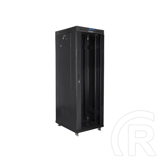 Lanberg szabadon álló rackszekrény (19", 37U, 800x1000 mm, üvegajtó, lapraszerelt, LCD, fekete)