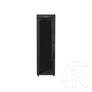 Lanberg szabadon álló rackszekrény (19", 42U, 600x600 mm, 520 mm mély, üvegajtó, lapraszerelt, LCD kijelző, fekete)