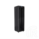 Lanberg szabadon álló rackszekrény (19", 42U, 600x600 mm, 520 mm mély, üvegajtó, lapraszerelt, LCD kijelző, fekete)