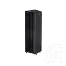 Lanberg szabadon álló rackszekrény (19", 42U, 600x600 mm, 520 mm mély, üvegajtó, lapraszerelt, LCD kijelző, fekete)