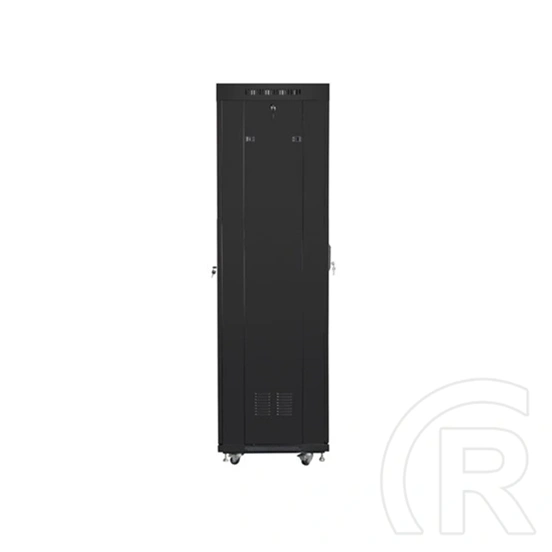 Lanberg szabadon álló rackszekrény (19", 42U, 600x600 mm, 520 mm mély, üvegajtó, lapraszerelt, LCD kijelző, fekete)