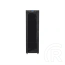 Lanberg szabadon álló rackszekrény (19", 42U, 600x800 mm, üvegajtó, lapraszerelt, LCD kijelző, fekete)