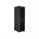 Lanberg szabadon álló rackszekrény (19", 42U, 600x800 mm, üvegajtó, lapraszerelt, LCD kijelző, fekete)
