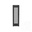 Lanberg szabadon álló rackszekrény (19", 42U, 600x800, perforált ajtó, lapraszerelt, LCD kijelző, fekete)