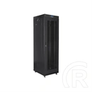 Lanberg szabadon álló rackszekrény (19", 42U, 600x800, perforált ajtó, lapraszerelt, LCD kijelző, fekete)