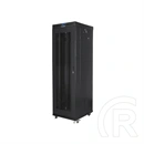 Lanberg szabadon álló rackszekrény (19", 42U, 600x800, perforált ajtó, lapraszerelt, LCD kijelző, fekete)