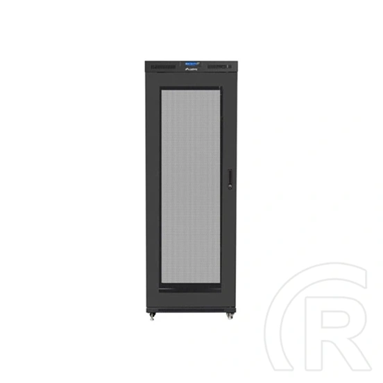 Lanberg szabadon álló rackszekrény (19", 42U, 800x1000 mm, perforált ajtó, lapraszerelt, LCD kijelző, fekete)