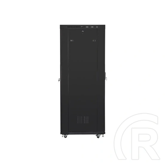 Lanberg szabadon álló rackszekrény (19", 42U, 800x1000 mm, perforált ajtó, lapraszerelt, LCD kijelző, fekete)