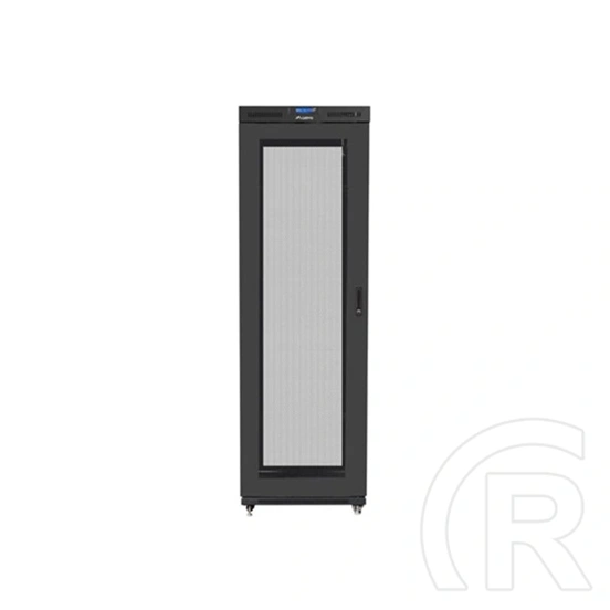 Lanberg szabadon álló rackszekrény (19", 47U, 800x1000 mm, perforált ajtó, lapraszerelt, LCD kijelző, fekete)