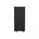 Lanberg szabadon álló rackszekrény 27U (19", 600x600 mm, perforált ajtó, lapraszerelt, LCD kijelző, fekete)