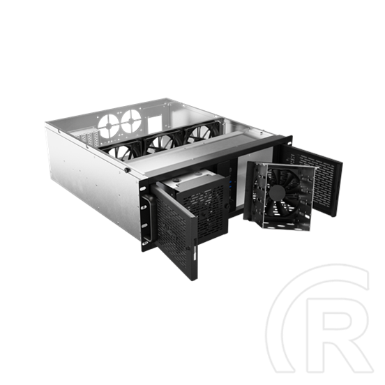 Lanberg szerver ház SC01-5204-12B (19", 4U, fekete)