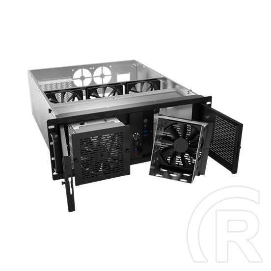 Lanberg szerver ház SC01-5204-12B (19", 4U, fekete)