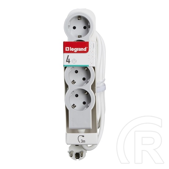 Legrand Elosztósor Standard 4x2P+F túlfeszültségvédő elosztó (4 aljzat, 3 m, fehér-szürke)