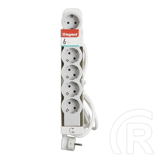 Legrand Elosztósor Standard 6x2P+F túlfeszültségvédő elosztó (6 aljzat, 3 m, fehér-szürke)