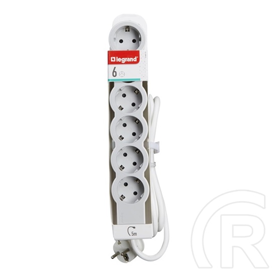 Legrand Elosztósor Standard 6x2P+F túlfeszültségvédő elosztó (6 aljzat, 5 m, fehér-szürke)
