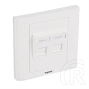 Legrand süllyesztett szerelvény (2xRJ45 keystone port, döntött, fehér, címketartó)