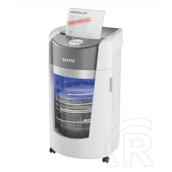 Leitz IQ OptiMax Office iratmegsemmisítő (35 l, 10 lap/80 g/m2, P-5, mikrokonfetti, 120 perc működés, fehér)