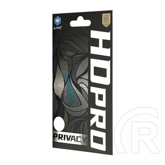 Lito iPhone 18 Pro Max  hd pro privacy képernyővédő üveg (2.5d, tokbarát, betekintés védelem, 0.33mm, 9h) fekete