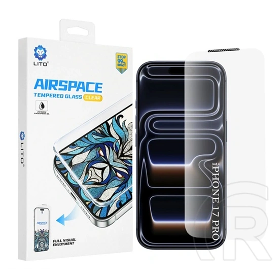 Lito iPhone 18 Pro  airspace border képernyővédő üveg (3d, full cover, 0.4mm, 9h) átlátszó