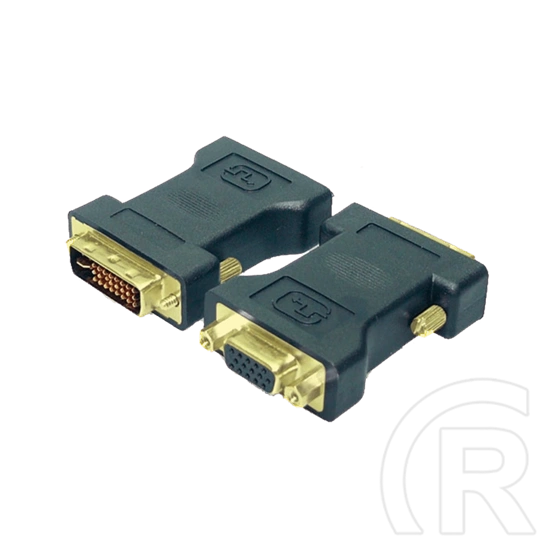 LogiLink DVI-I - VGA adapter (DVI-I 24+5 apa, VGA HD-15 anya, aranyozott érintkezők, fekete)
