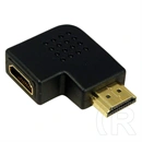LogiLink HDMI adapter (M/F, 90° bal, aranyozott csatlakozó, fekete)