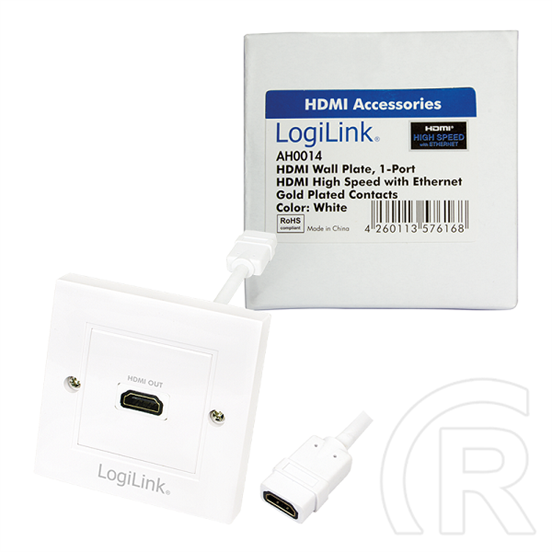 LogiLink HDMI fali lemez 1x HDMI anya (fehér)