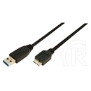 LogiLink USB-A - USB Micro-B adatkábel (USB 3.0, 3 m, fekete)