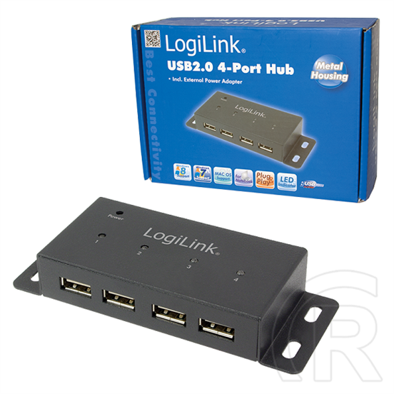 LogiLink USB hub (4xUSB 2.0, fém)