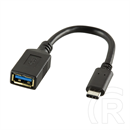 LogiLink USB 3.1 kábel (C dugó / A aljzat, 15 cm, fekete)