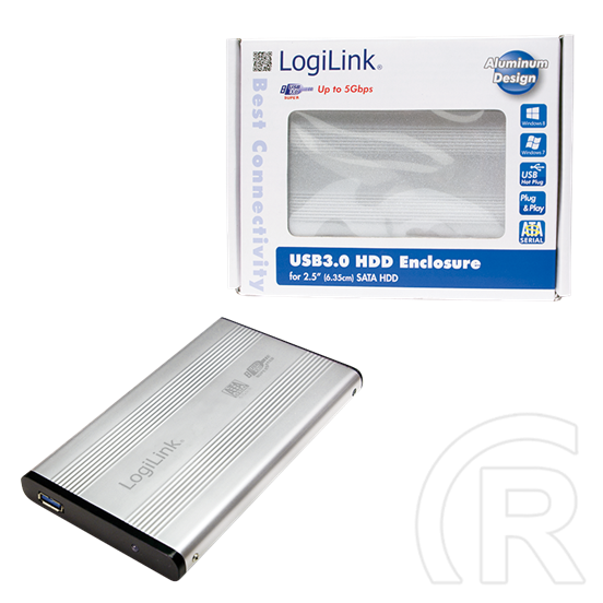 LogiLink külső ház Alu (2,5", SATA, USB 3.0, ezüst)