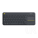 Logitech Cordless K400 Plus Touch (German, USB, fekete)